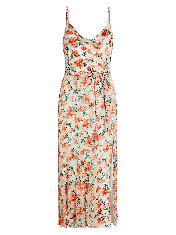 Lissa Floral Cowl Midi-Dress