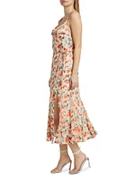 Lissa Floral Cowl Midi-Dress