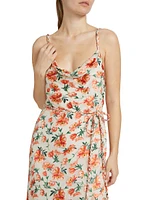 Lissa Floral Cowl Midi-Dress