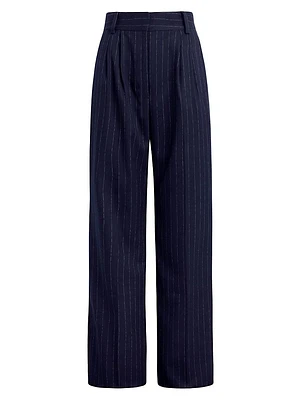 The Favorite Pinstriped Wide-Leg Pants