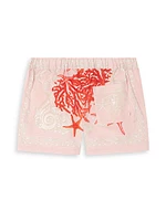 Little Girl's & Sea Barocco Poplin Shorts