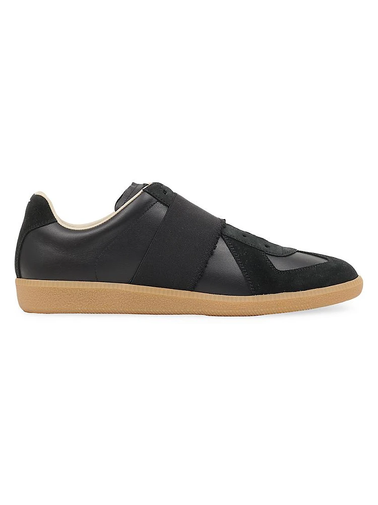 Replica Elastic-Band Leather Low-Top Sneakers