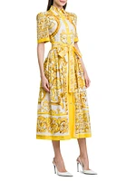 Maiolica Tie-Waist Shirtdress