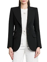 Single-Breasted Wool-Blend Jacket