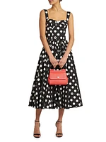 Polka Dot Poplin A-Line Midi-Dress