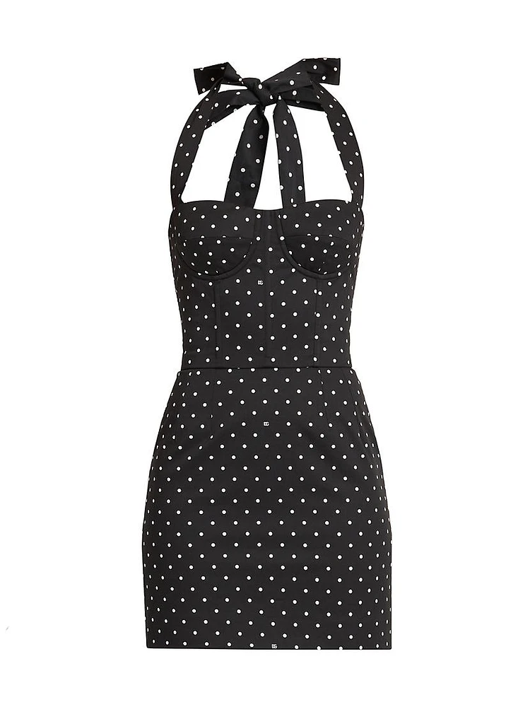 Polka Dot Halter Minidress