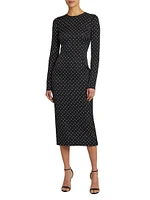 Polka Dot Silk Charmeuse Midi-Dress