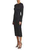 Polka Dot Silk Charmeuse Midi-Dress