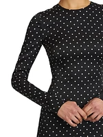 Polka Dot Silk Charmeuse Midi-Dress