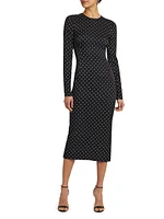 Polka Dot Silk Charmeuse Midi-Dress