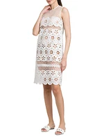 Floral-Embroidered Cotton-Blend Dress