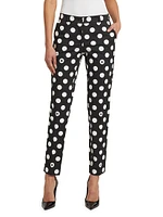 Polka-Dot Cotton-Blend Pants