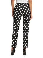 Polka-Dot Cotton-Blend Pants