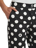 Polka-Dot Cotton-Blend Pants