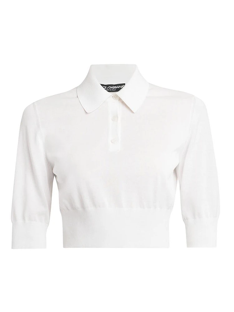 Cotton-Blend Knit Polo Shirt