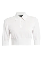 Cotton-Blend Knit Polo Shirt