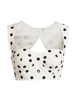 Polka Dot Bustier Crop Top