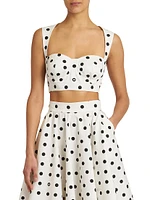 Polka Dot Bustier Crop Top