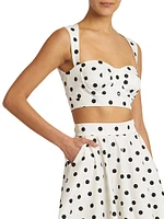 Polka Dot Bustier Crop Top