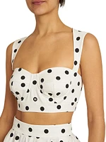 Polka Dot Bustier Crop Top