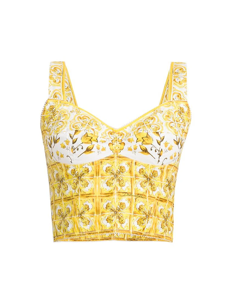 Maiolica Seamed Crop Top