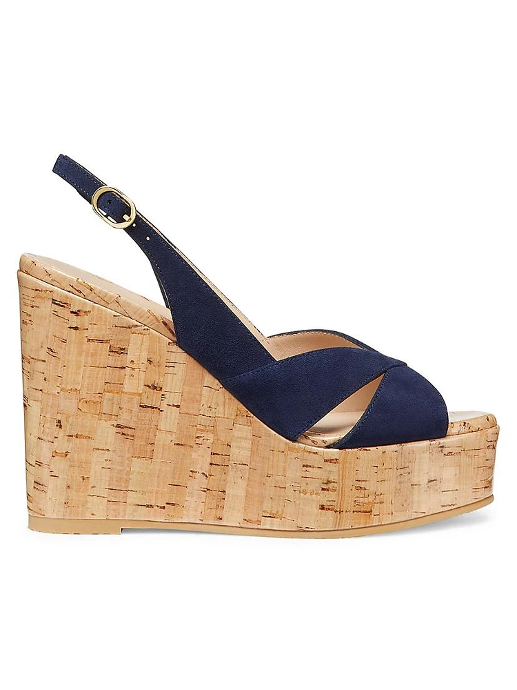 Carmen 110MM Suede Cork Wedge Sandals