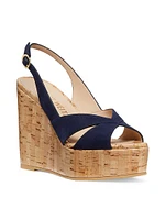 Carmen 110MM Suede Cork Wedge Sandals