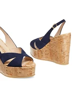 Carmen 110MM Suede Cork Wedge Sandals