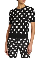 Polka-Dot Wool & Silk-Blend Top