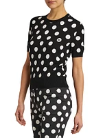 Polka-Dot Wool & Silk-Blend Top