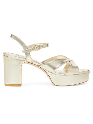 Carmen 75MM Metallic Leather Platform Sandals