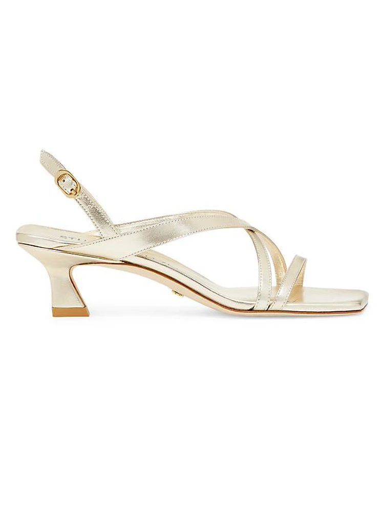 Oasis 50MM Metallic Leather Slingback Sandals