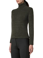 Cashmere-Wool Two-Tone Mouline Sweater