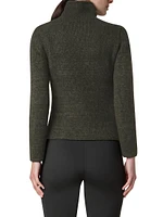 Cashmere-Wool Two-Tone Mouline Sweater