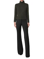 Cashmere-Wool Two-Tone Mouline Sweater