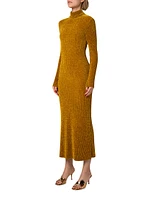 Chenille Rib-Knit Tube Midi-Dress