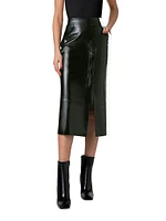 Leather Pencil Midi-Skirt