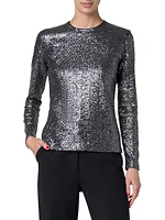 Sequined Jersey Top