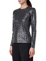 Sequined Jersey Top