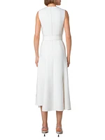 Double-Face Cotton A-Line Midi-Dress