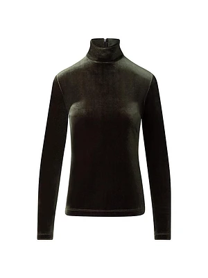 Velvet Mock Turtleneck Top