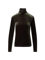 Velvet Mock Turtleneck Top