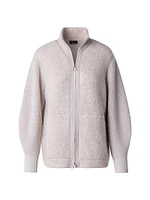 Cashmere-Silk Bouclé Zip Jacket