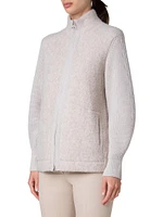 Cashmere-Silk Bouclé Zip Jacket