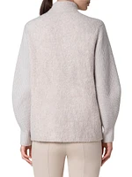 Cashmere-Silk Bouclé Zip Jacket