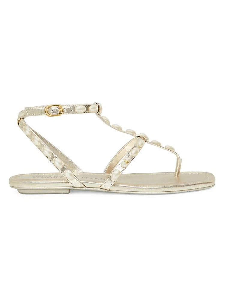 Pearlita Metallic Leather Sandals