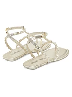 Pearlita Metallic Leather Sandals