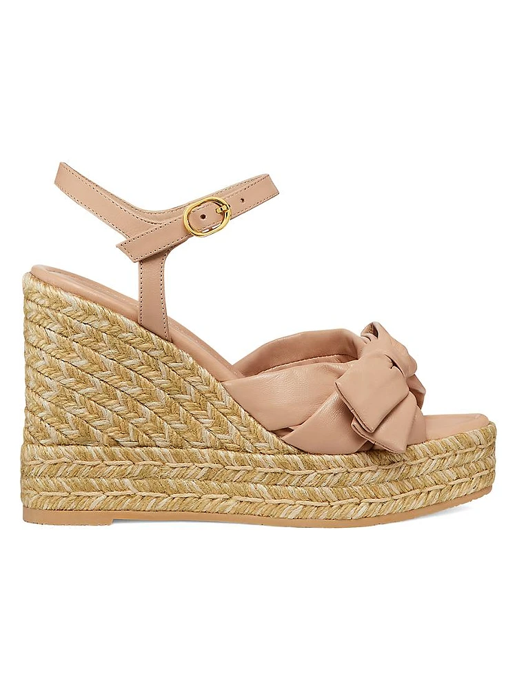 Sofia 100MM Leather Espadrille Wedge Sandals