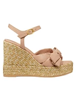 Sofia 100MM Leather Espadrille Wedge Sandals