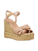 Sofia 100MM Leather Espadrille Wedge Sandals